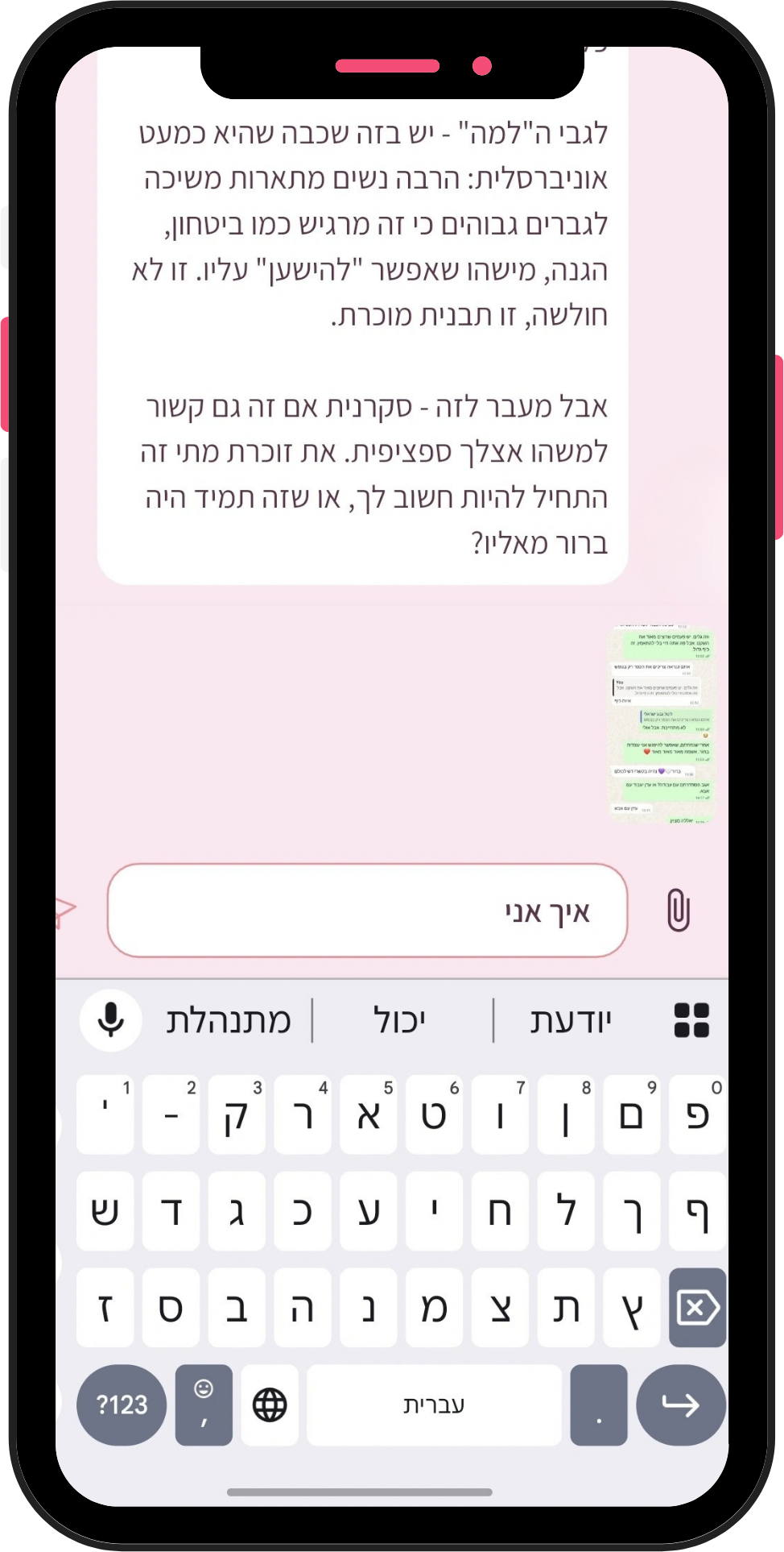דוגמא לצ'אט עם עלמה